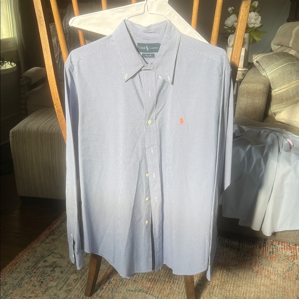 Polo by Ralph Lauren Men's Blue Gingham Shirt | classic fit | XL